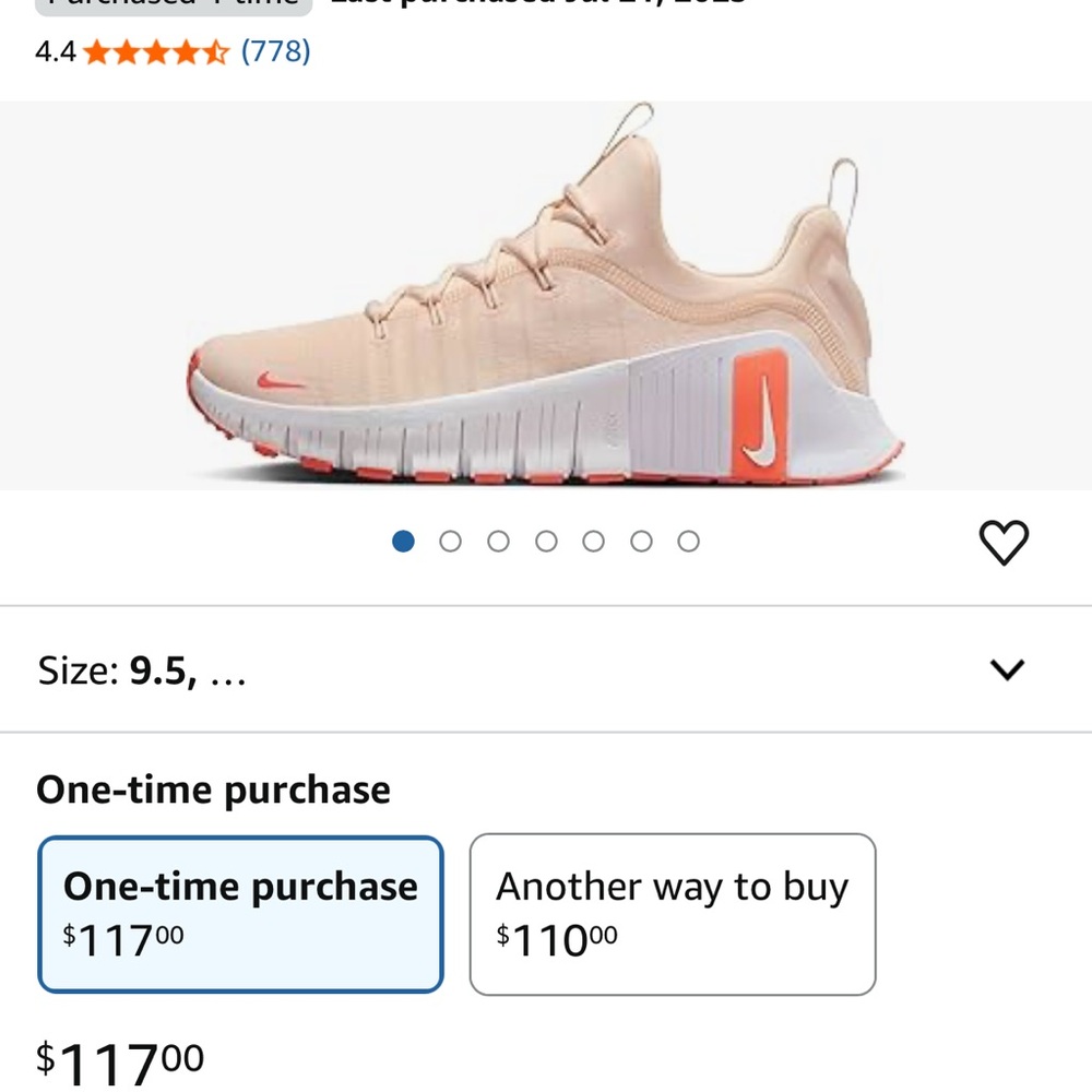Nike Kids Coral and White Sneakers